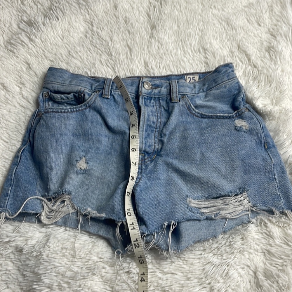 Free People Cut Off Distressed Jean Short - Picture 3 of 6